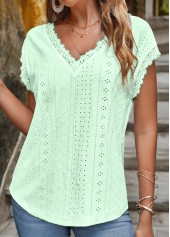 Mint Green Lace Short Sleeve T Shirt