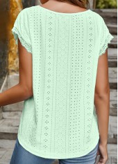 Mint Green Lace Short Sleeve T Shirt | thumb picture 