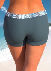 Plus Size Mid Waisted Tribal Print Swim Shorts | thumb picture 