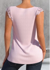 Light Pink Lace V Neck Tank Top | thumb picture 
