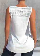 White Lace V Neck Tank Top | thumb picture 