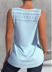 Light Blue Lace V Neck Tank Top | thumb picture 