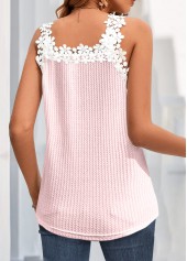 Pink Lace V Neck Tank Top | thumb picture 