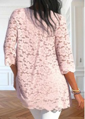 Light Pink 3/4 Sleeve Cardigan and Tank Top | thumb picture 