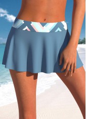 Plus Size Mid Waisted Geometric Print Pantskirt