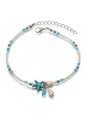 Sky Blue Alloy Design Star Anklet | thumb picture 