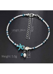 Sky Blue Alloy Design Star Anklet | thumb picture 