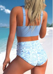 Stretch Criss Cross Dusty Blue Bikini Top-No Bottom | thumb picture 