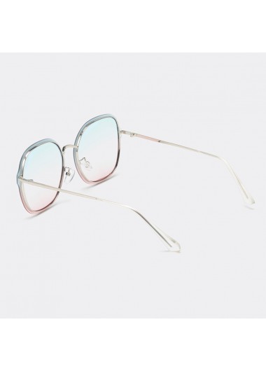 Modlily White Square Ombre Metal Detail Sunglasses - One Size