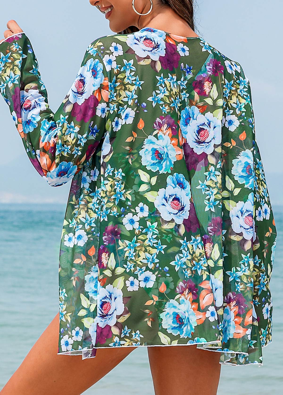 Floral Print Multi Color One Piece Swimwear
