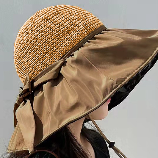 Light Camel Bowknot Design Hemp Hat