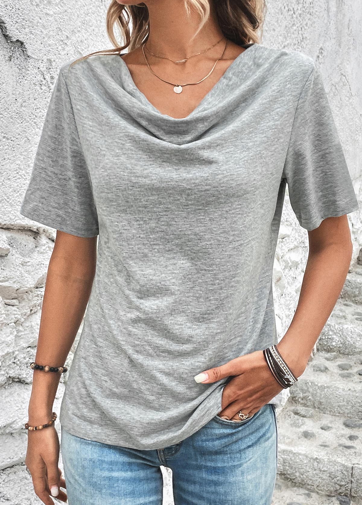 Light Grey Marl Short Sleeve T Shirt