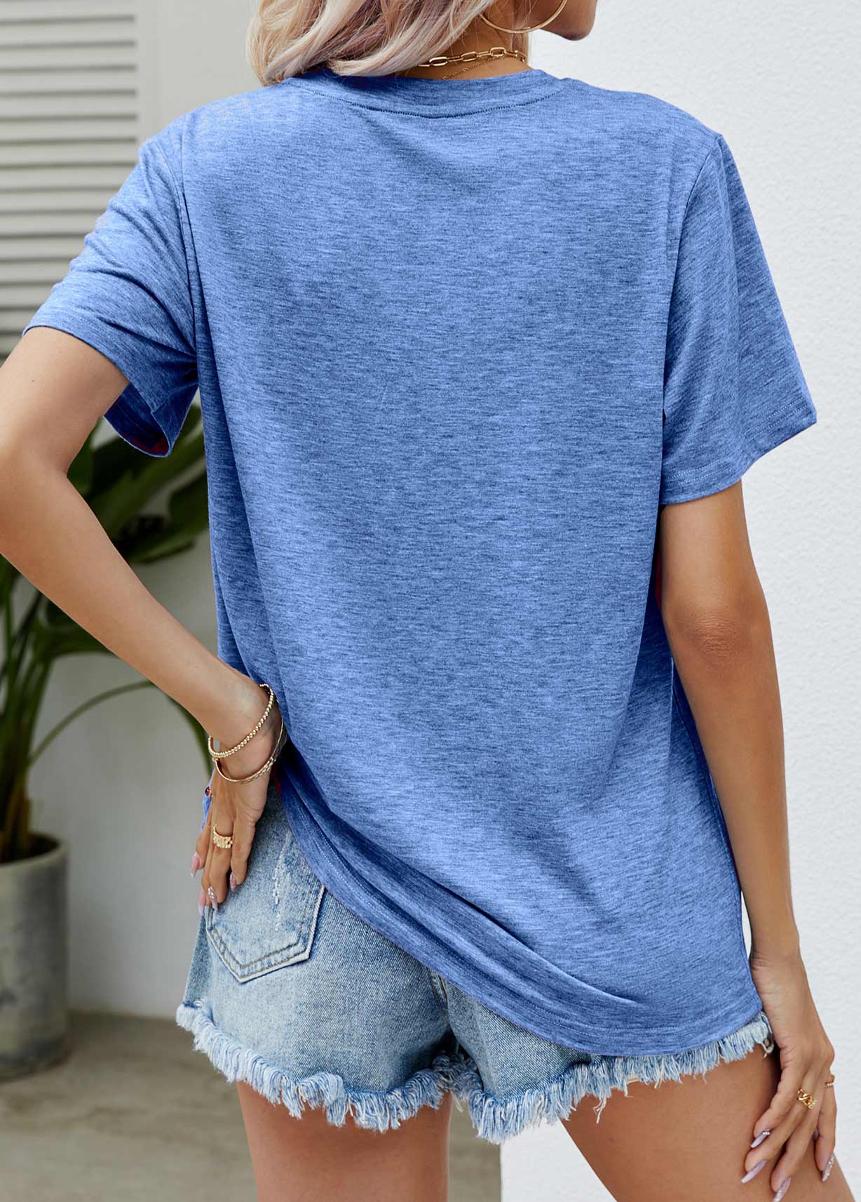 Mother's Day Dusty Blue Letter Print T Shirt | picture 