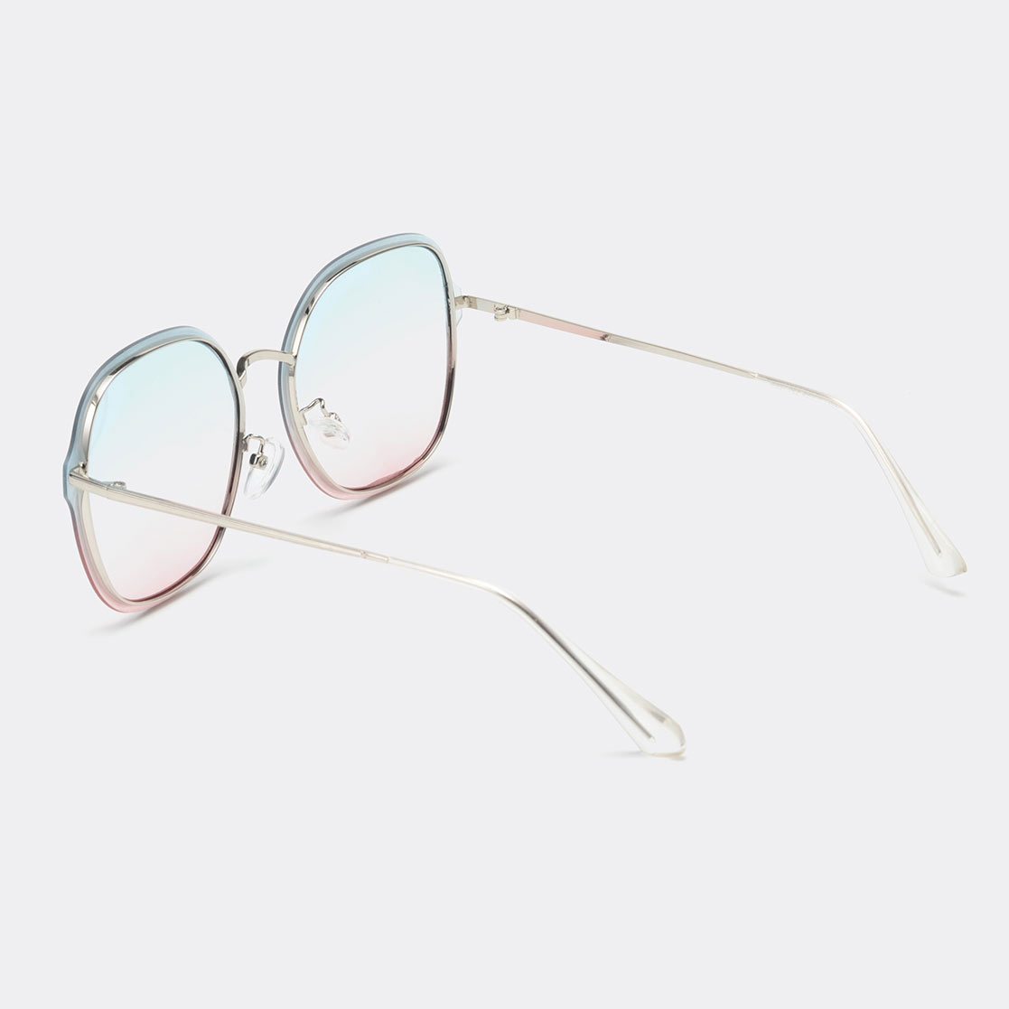 White Square Ombre Metal Detail Sunglasses