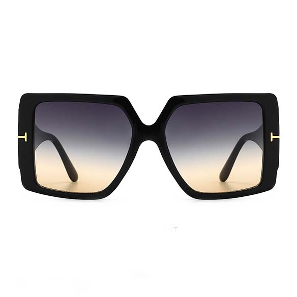 Light Camel Geometric Shape Ombre Sunglasses