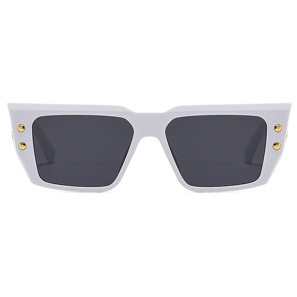 White Cat Eye Rivet Detail Sunglasses