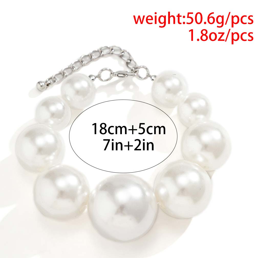 White Pearl Detail Asymmetric Design Bracelet