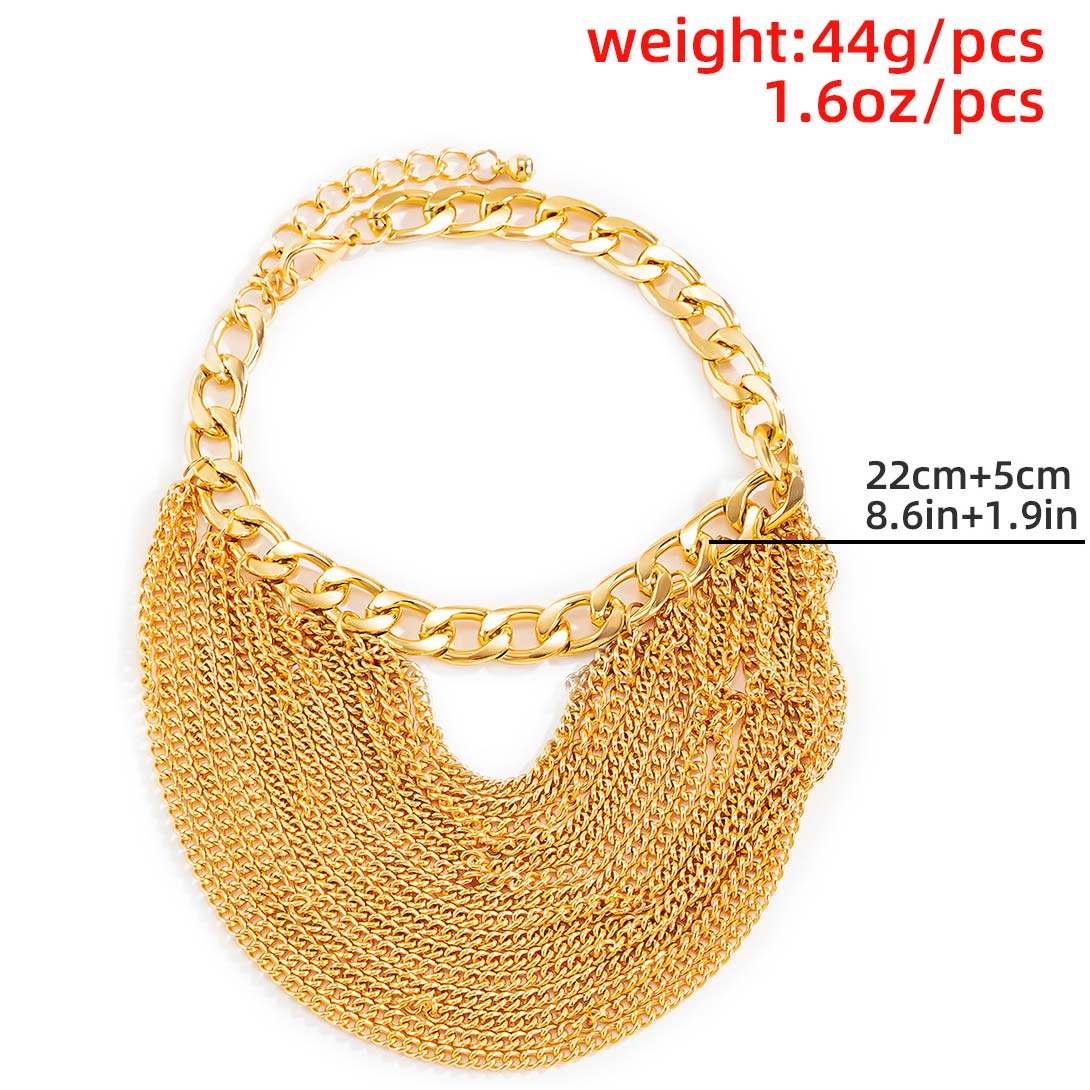 Gold Chain Design Layered Detail Anklet | picture 