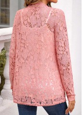 Pink Long Sleeve Scoop Neck Cardigan and Tank Top | thumb picture 