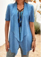 Blue Geometric Print Half Sleeve Fake Two Piece Twinset | thumb picture 