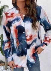 Multi Color Button Ink Painting Print Blouse | thumb picture 