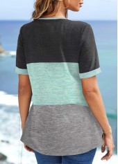 Mint Green Tuck Stitch Short Sleeve Blouse | thumb picture 