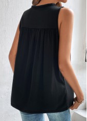 Black Patchwork Sleeveless Round Neck Tank Top | thumb picture 