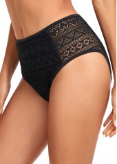 Mid Waisted Black Lace Stitching Bikini Bottom | thumb picture 