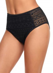 Mid Waisted Black Lace Stitching Bikini Bottom | thumb picture 