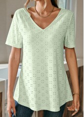Light Green Lace Short Sleeve T Shirt | thumb picture 