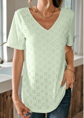 Light Green Lace Short Sleeve T Shirt | thumb picture 
