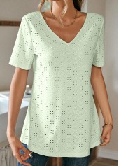 Light Green Lace Short Sleeve T Shirt | thumb picture 