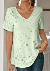 Light Green Lace Short Sleeve T Shirt | thumb picture 