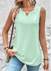 Light Green Cut Out Tank Top