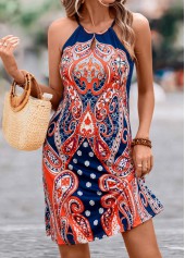 Multi Color Cut Out Tribal Print Dress | thumb picture 