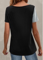 Light Grey Marl Button Short Sleeve T Shirt | thumb picture 