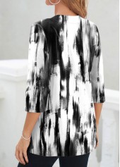 Black Fake 2in1 Tie Dye Print T Shirt | thumb picture 