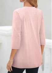 Pink Fake 2in1 Plaid Long Sleeve T Shirt | thumb picture 