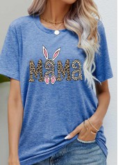 Mother's Day Dusty Blue Letter Print T Shirt