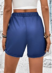 Navy Pocket Drawastring High Waisted Shorts | thumb picture 