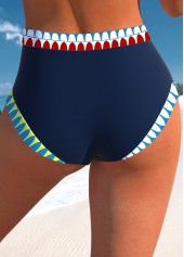 Mid Waisted African Tribal Print Navy Bikini Bottom | thumb picture 