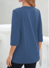 Blue Fake 2in1 Geometric Print Cardigan  and Tank Top | thumb picture 