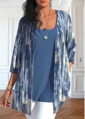 Plus Size Dusty Blue Cardigan  and Tank Top