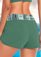 Plus Size Mid Waisted Sage Green Beach Shorts | thumb picture 
