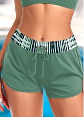 Plus Size Mid Waisted Sage Green Beach Shorts