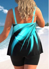 Ombre Cyan Double Straps Tankini Top-No Bottom | picture 5