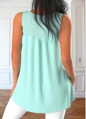 Mint Green Patchwork Scoop Neck Tank Top | thumb picture 