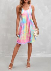 Multi Color Pleated Ombre A Line Dress | thumb picture 