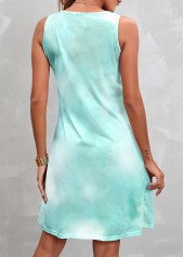 Mint Green Pleated Ombre A Line Dress | thumb picture 