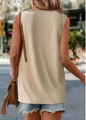 Light Camel Lightweigh Round Neck Tank Top | thumb picture 
